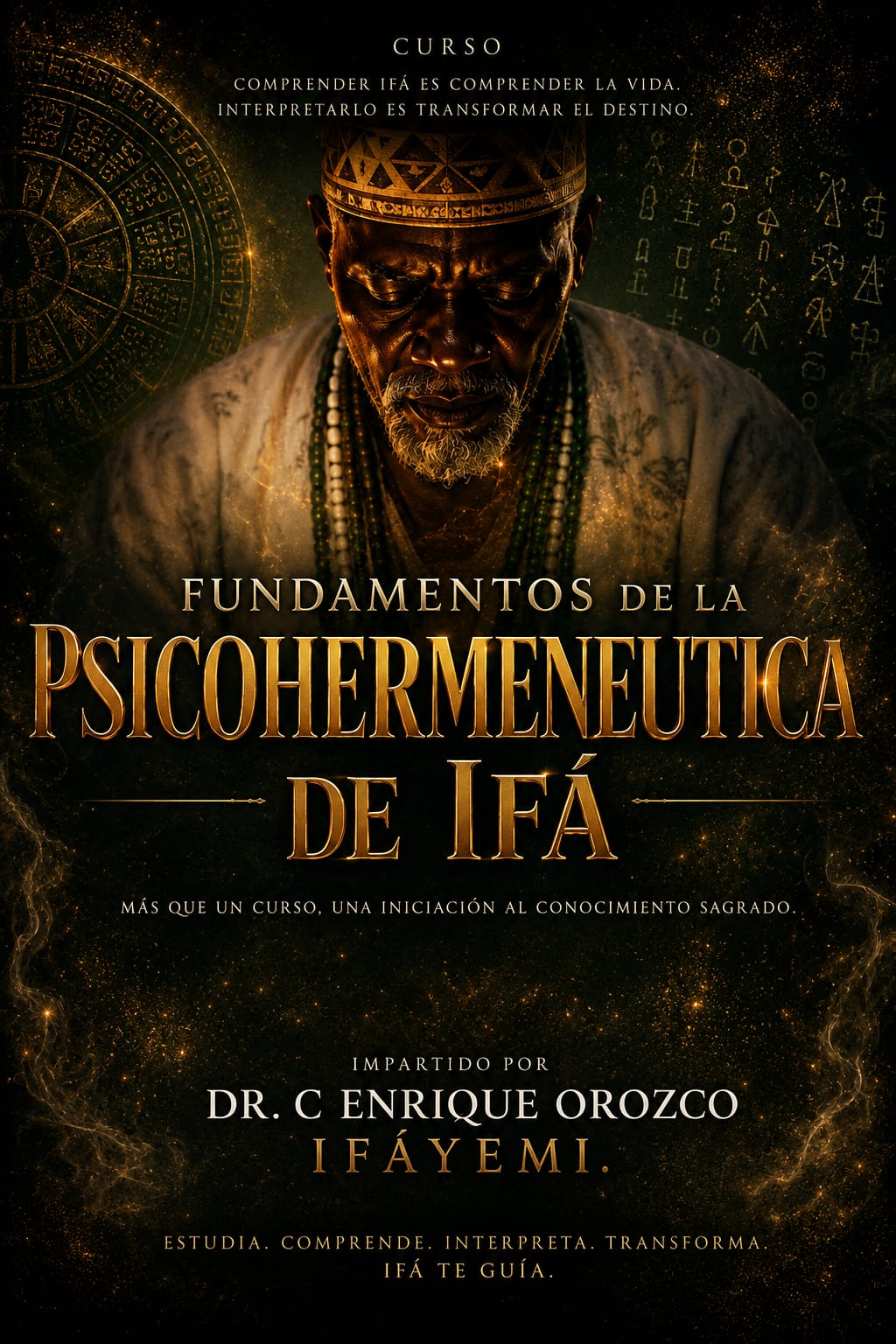 Cartel del curso Fundamentos de la Psicohermenéutica de Ifá